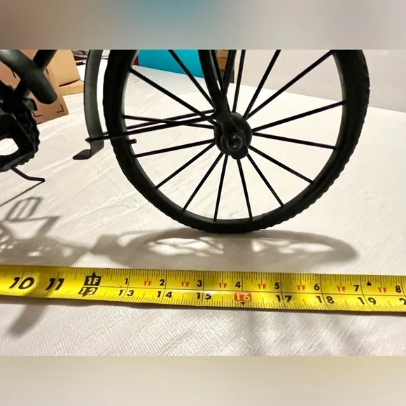Metal Bicycle Stand Alone Art Decor Black Iron Bike Sculpture 19"x11" - Picture 7 of 11